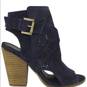 Naughty Monkey Zuzanna Blue Suede Booties